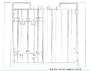 design drawings robinson house wrought iron exterior gates by jeff grainger