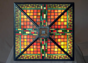 Geometric Frank Lloyd Wright stained glass by Jeff Grainger